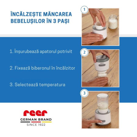 Incalzitor portabil biberoane si alimente pentru bebelusi, 4 trepte temperatura 37-50°C, acumulator cu incarcare USB-C, 3 adaptoare biberon incluse, afisaj temperatura, timer cu oprire automata, indep [6]