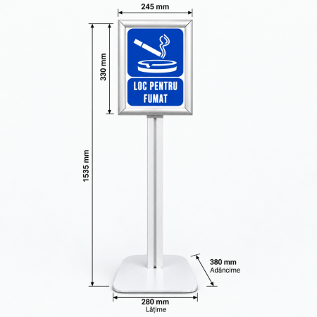 Indicator Loc pentru Fumat cu Ramă și Suport Metalic [2]