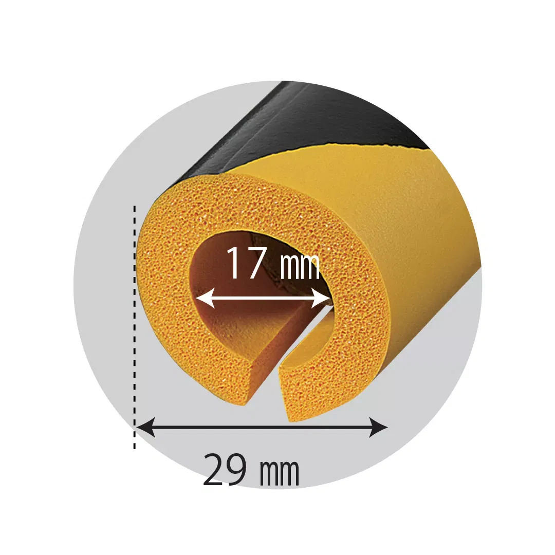 Izolatie teava, din spuma, pentru semnalizare, negru-galben, 90cm [2]