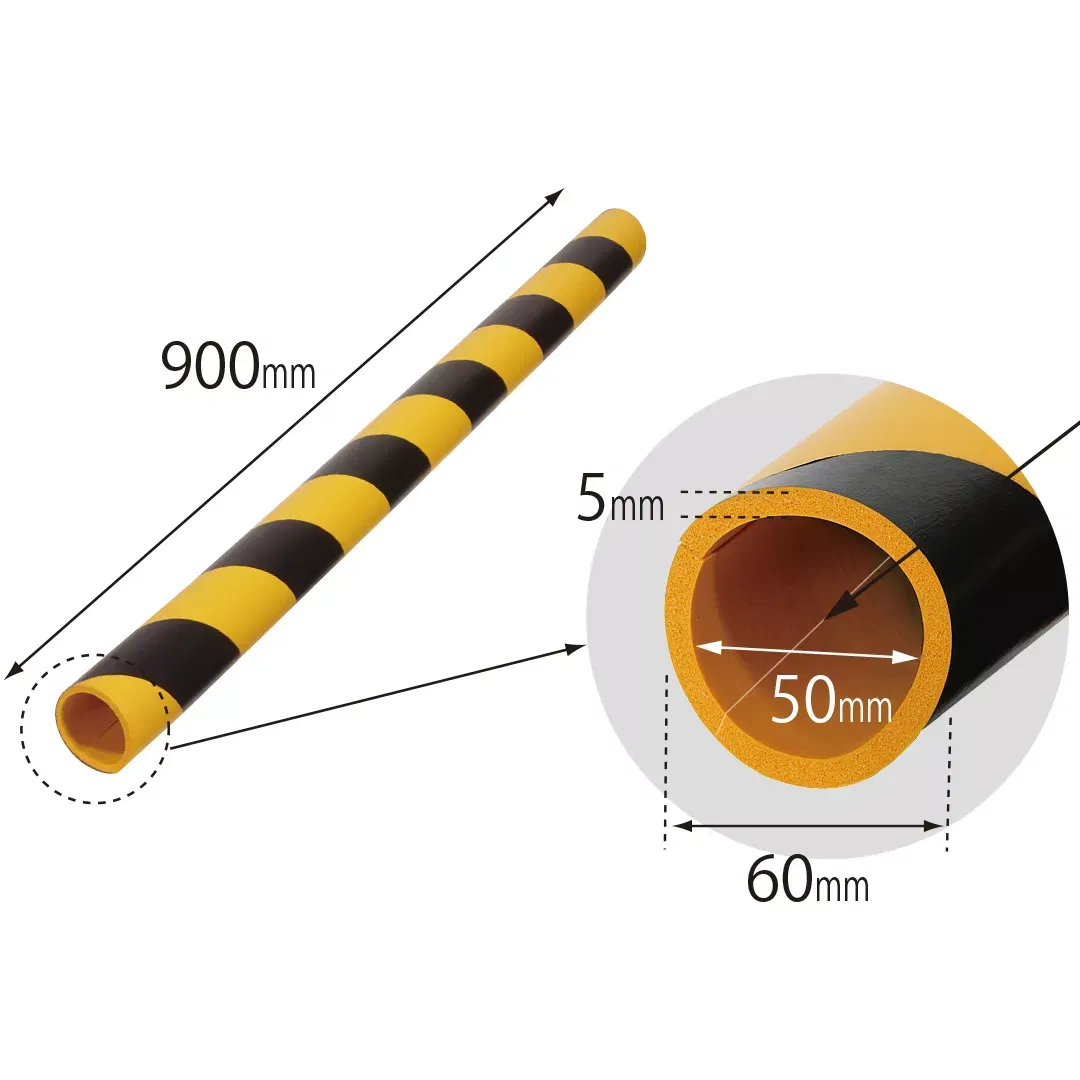 Izolatie teava, din spuma, pentru semnalizare, negru-galben, 90cm [1]