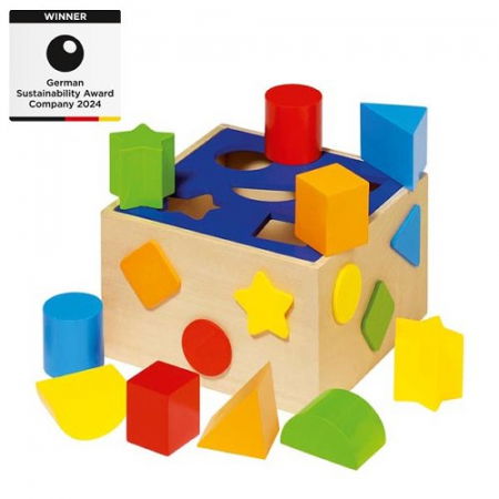 Jocuri de logica si strategie - Joc de sortare forme geometrice, din lemn, pentru copii 1 an