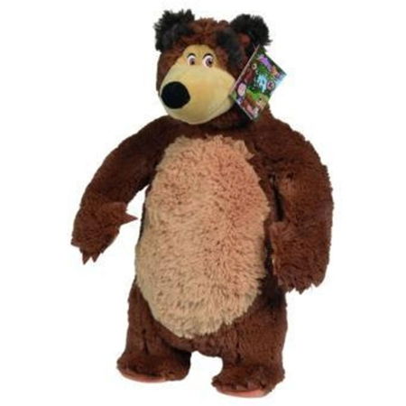 Jocuri și Jucării - Jucarie de plus Simba Masha and the Bear, Bean Bag Bear 40 cm