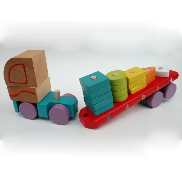 Jucarie din lemn, Cubika, Camion cu forme geometrice, 18 luni + [3]