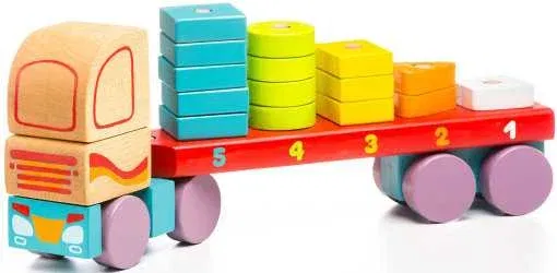 Jucarie din lemn, Cubika, Camion cu forme geometrice, 18 luni + [1]