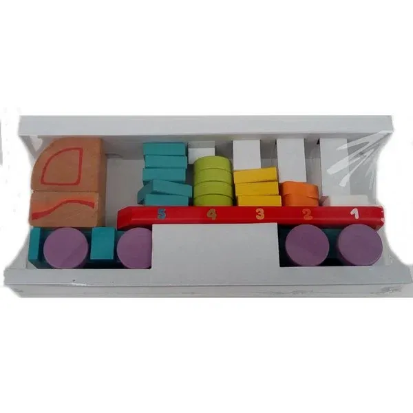 Jucarie din lemn, Cubika, Camion cu forme geometrice, 18 luni + [2]