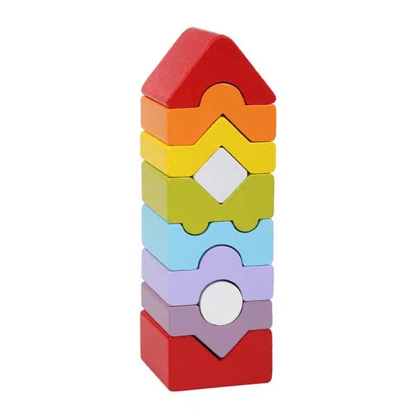 Jucarie Din Lemn Cubika, Set Constructii Turn, 18 luni + [1]