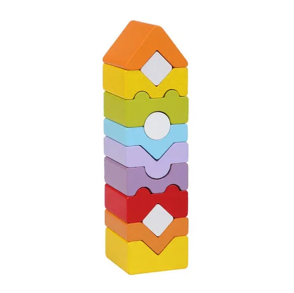 Jucarie Din Lemn Cubika, Set Constructii Turn, 18 luni+ [1]