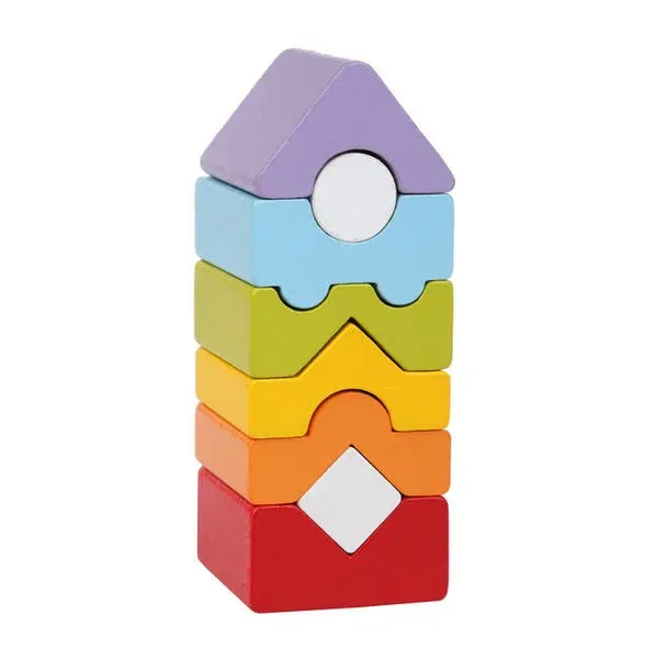 Jucarie Din Lemn Cubika, Set Constructii Turn- 8 piese, 18 luni+ [1]