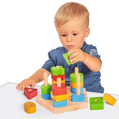 Jocuri și Jucării - Jucarie din lemn Eichhorn Stacking Toy