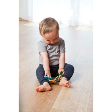 Ingrijire/Dentitie - Jucarie organica pentru dentitie, din lemn si cauciuc natural, Broasca Testoasa, Grunspecht 689-00