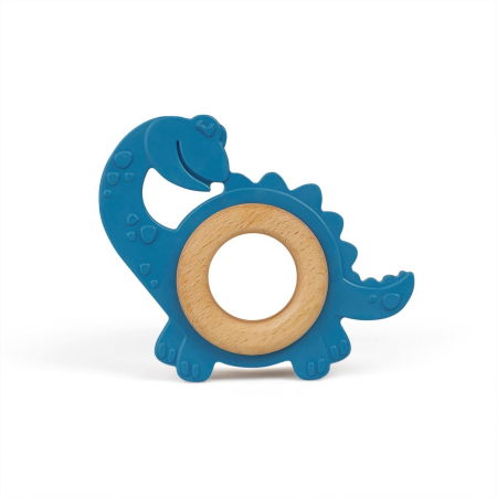 Jucarie organica pentru dentitie, din lemn si cauciuc natural, Dinozaur, Gruenspecht 688-00 [3]