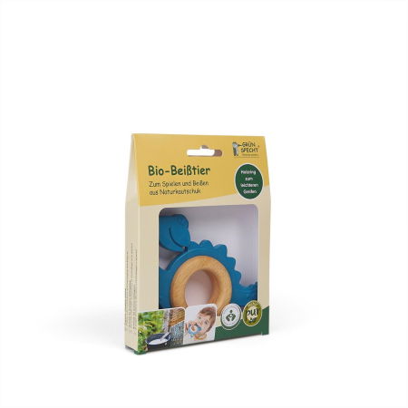 Jucarie organica pentru dentitie, din lemn si cauciuc natural, Dinozaur, Gruenspecht 688-00 [2]