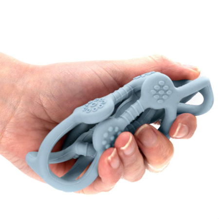 Jucarie pentru dentitie si minge 2in1, silicon, albastra, 0 luni+, Reer Bite&Play 79273 [3]