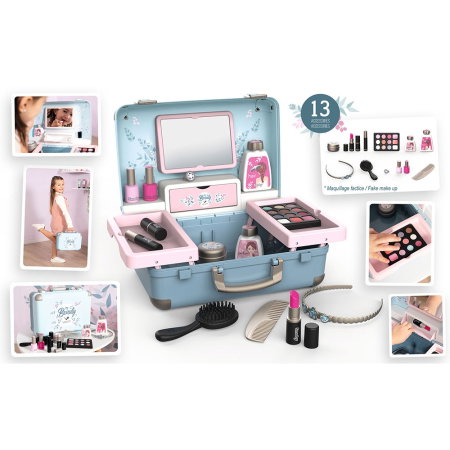 Masute de machiaj - Jucarie Smoby Gentuta cosmetica My Beauty Vanity cu accesorii