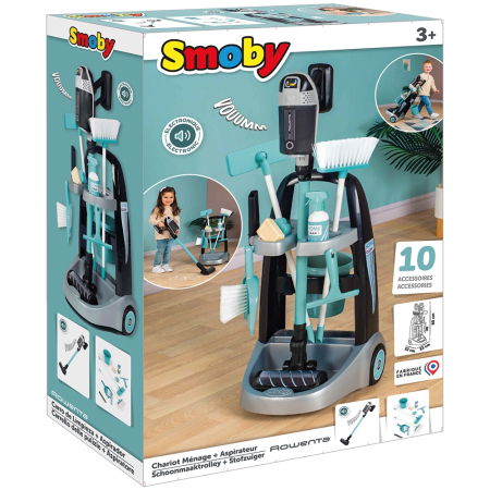 Jucarie Smoby Set curatenie cu troller si aspirator electronic Rowenta negru [12]
