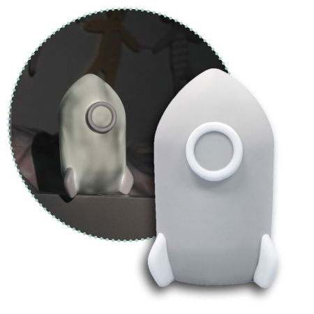 Camera Copilului - Lampa de veghe cu LED, cu oprire cronometrata, forma racheta, gri, Lumilu Sweet Dreams Rocket, Reer 52271