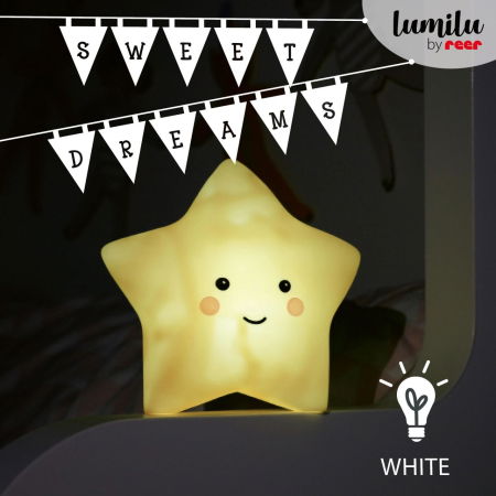 Lampa de veghe cu LED, cu oprire cronometrata, forma stea, galbena, Lumilu Sweet Dreams Star, Reer 52265 [1]