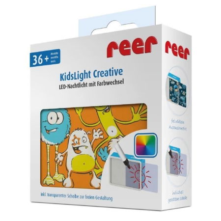 Protecții clanță ușă - Lampa de veghe cu leduri colorate KidsLight Creative „Monstrii” REER 5276