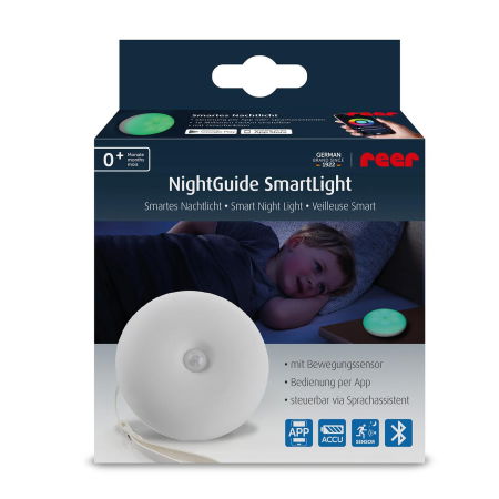 Produse îngrijire copii - Lampa de veghe inteligenta cu senzor de miscare, comunicare wireless cu smartphone, temporizator, Reer NightGuide SmartLight 52460