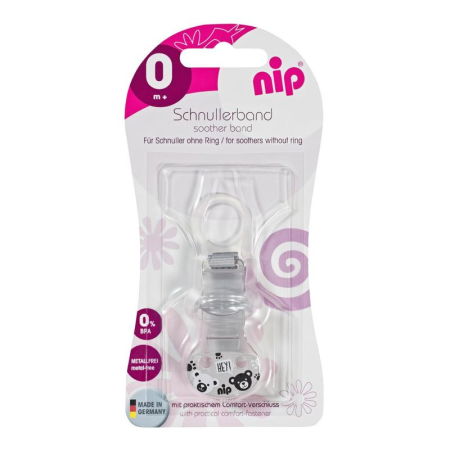 Lant cu inel de prindere din silicon pentru suzete, banda textila, 0+ luni, nip 37001 [4]