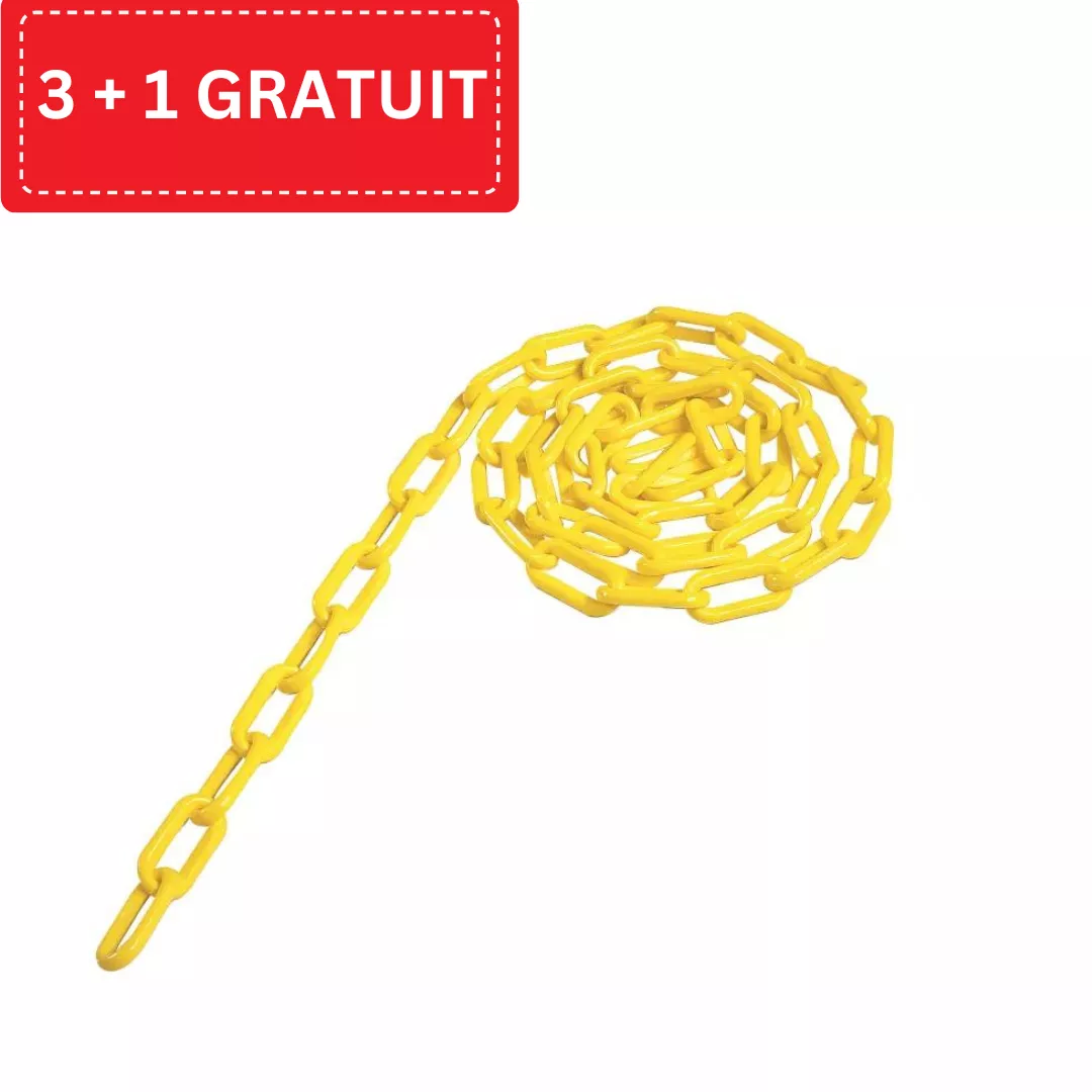 Stâlpi delimitare acces - Lant plastic, pentru delimitare, 2m, Galben, 3+1 Gratis