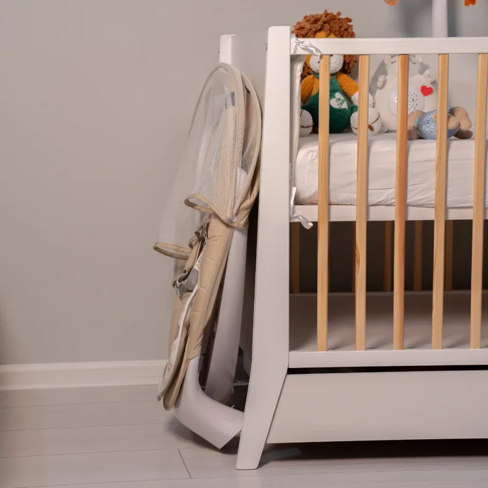 Leagan electric pentru bebelusi, cu spatar reglabil si senzor de miscare, AppeKids Evoque - Bej [5]