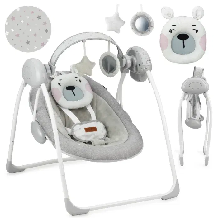 Produse îngrijire copii - Leagan pentru bebelusi, MoMi LISS Bear, Pink