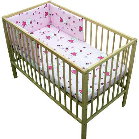 Camera Copilului - Lenjerie patut Hubners Kitty Floricele 4 piese roz