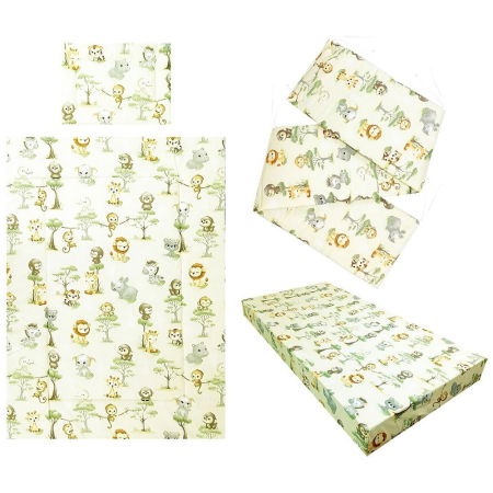 Camera Copilului - Lenjerie patut Hubners Maimutica 4 piese crem