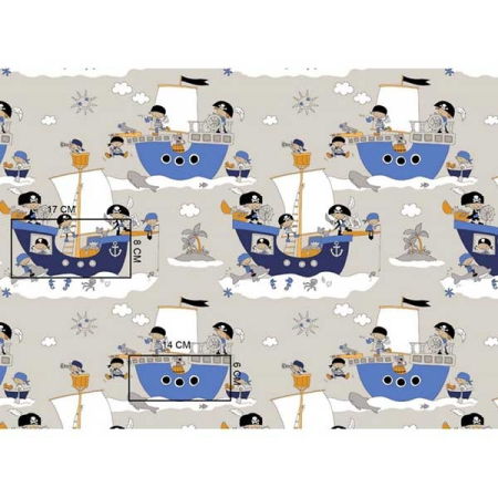 Produse - Lenjerie patut Hubners Pirati 4 piese