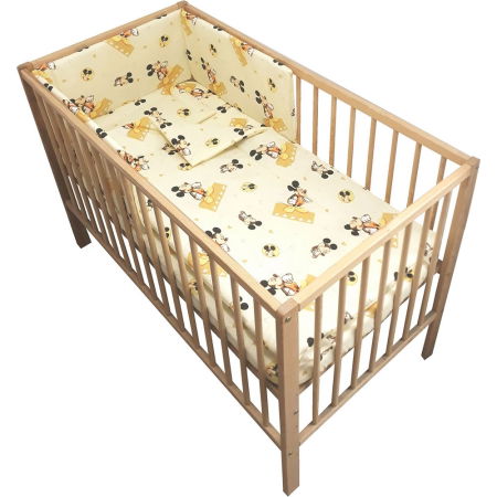 Sisteme De Siguranță Copii - Lenjerie patut Hubners Soricel 4 piese crem