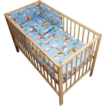 Sisteme De Siguranță Copii - Lenjerie patut Hubners Ursuletul si amicii 4 piese albastru