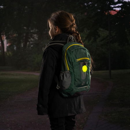 Lumina de siguranta LED reflectorizanta cu semnalizare intermitenta, verde fluorescent, cu carabina de agatare, Reer Light&Go 53253 [4]