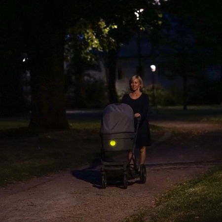 Lumina de siguranta LED reflectorizanta cu semnalizare intermitenta, verde fluorescent, cu carabina de agatare, Reer Light&Go 53253 [7]