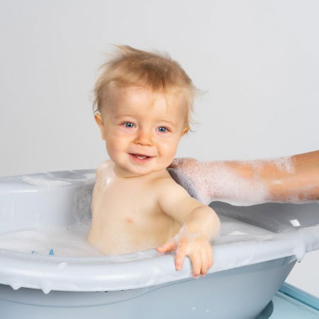 Manusa de baie pentru bebelusi, material textil, forma magarus, fara BPA, 0+ luni, Reer BabyCare Wash Pad 81091 [4]