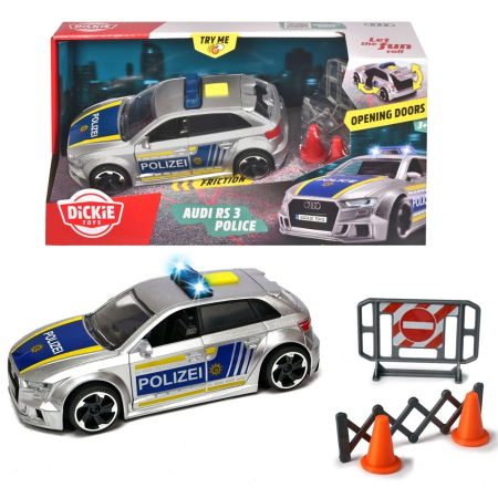 Masina de politie Dickie Toys Audi RS3 1:32 15 cm cu lumini, sunete si accesorii [7]