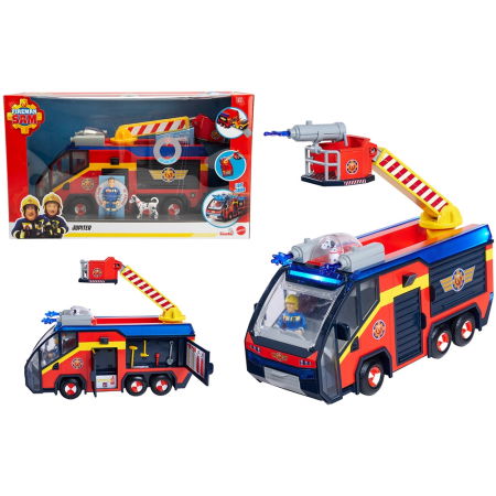 Jocuri și Jucării - Masina de pompieri Simba Fireman Sam Jupiter cu lumini, sunete si figurine