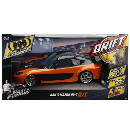 Masina Jada Toys Fast and Furious Mazda RX-7 Drift cu anvelope si telecomanda [13]