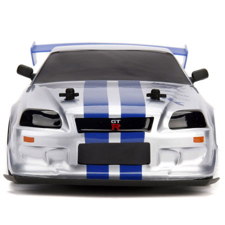 Jocuri și Jucării - Masina Jada Toys Fast and Furious Nissan Skyline GTR Drift cu anvelope si telecomanda