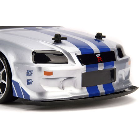 Masina Jada Toys Fast and Furious Nissan Skyline GTR Drift cu anvelope si telecomanda [12]