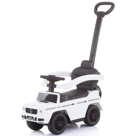 Jocuri și Jucării - Masinuta de impins Chipolino Mercedes G350 white cu maner si copertina