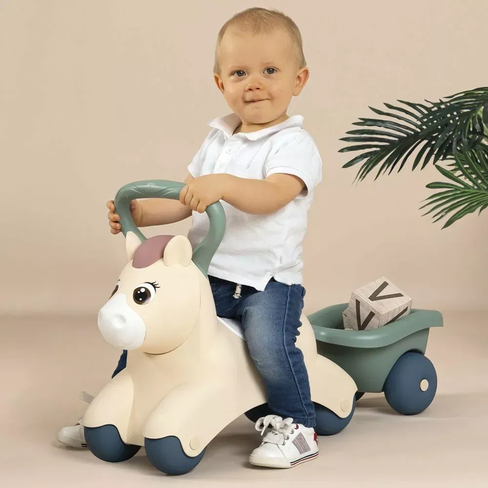 Masinuta de impins pentru copii, cu remorca, 1 an+, Smoby Pony [4]