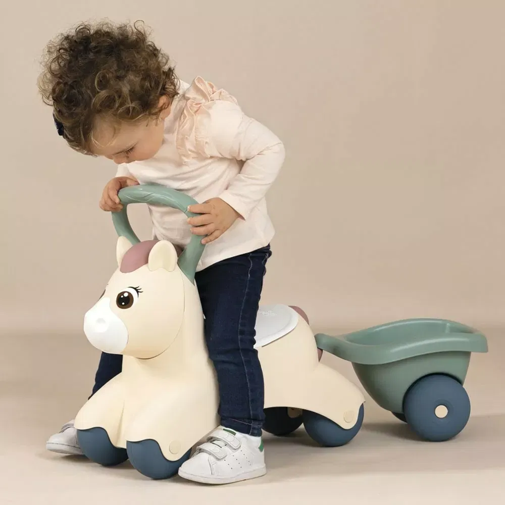 Masinuta de impins pentru copii, cu remorca, 1 an+, Smoby Pony [7]