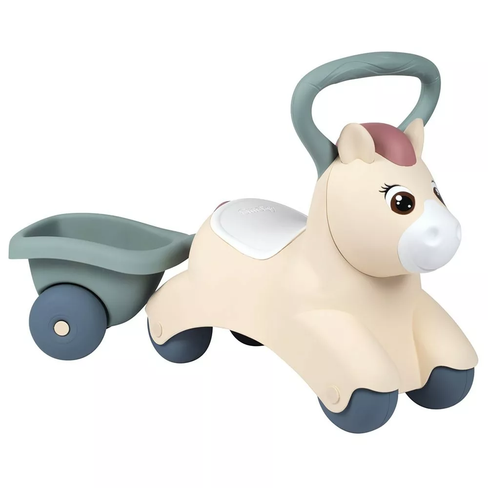 Produse - Masinuta de impins pentru copii, cu remorca, 1 an+, Smoby Pony