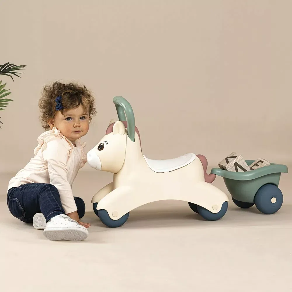 Masinuta de impins pentru copii, cu remorca, 1 an+, Smoby Pony [6]