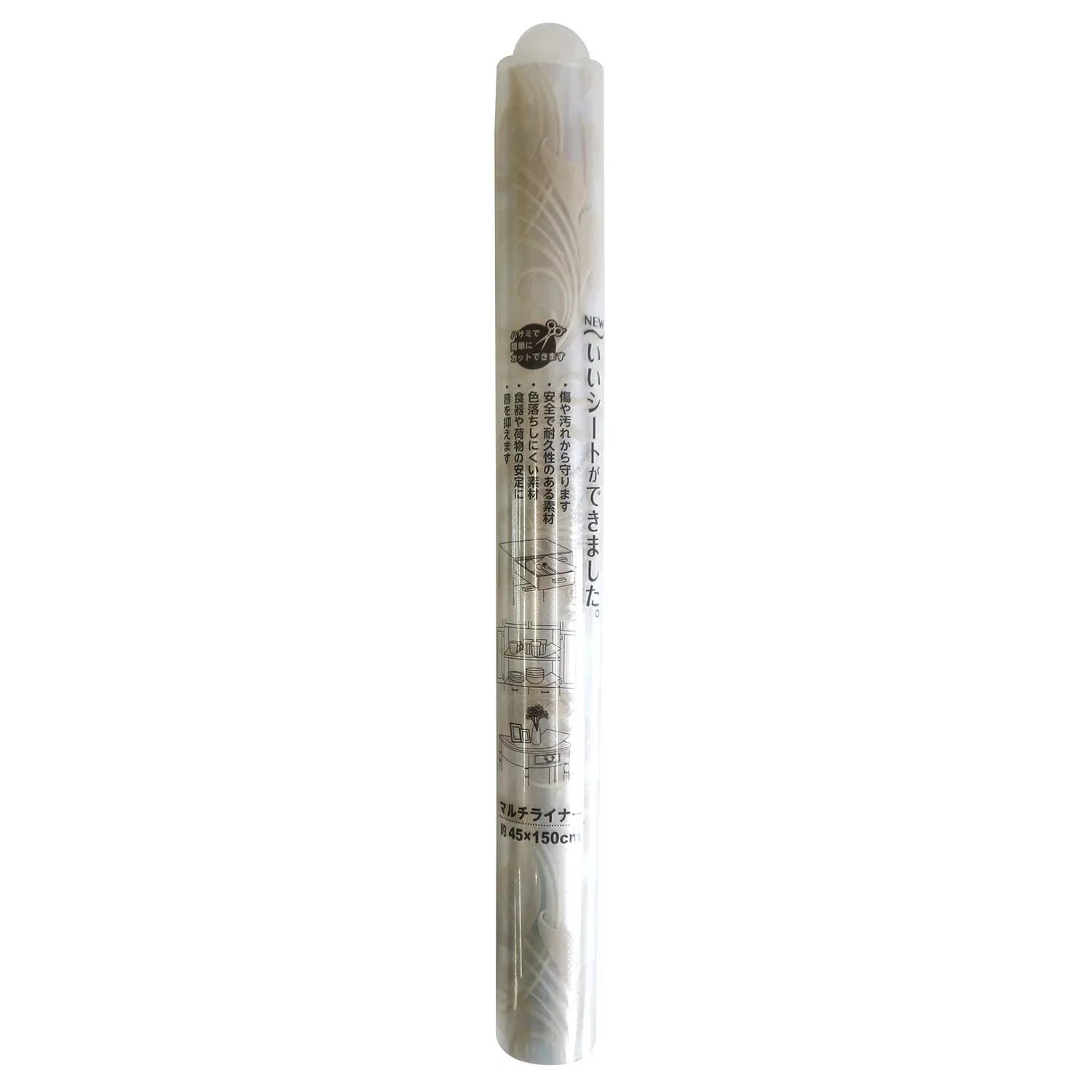 Material antialunecare pentru sertare si etajere, din EVA, motiv floral bej, 1.5m [5]