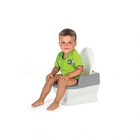 Produse - Minitoaleta SitzFritz pentru copii, olita educationala, 18+ luni, alb-gri, Reer 44221
