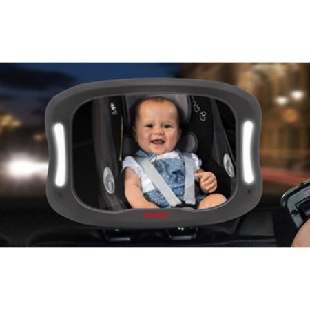 Oglinda de siguranta auto cu LED pentru monitorizare bebelusi, prindere pe tetiera, Reer BabyView 86101 [4]