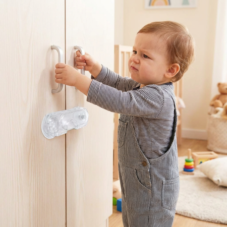 Produse - Opritor usa dulap, din plastic, transparent, 2 buc