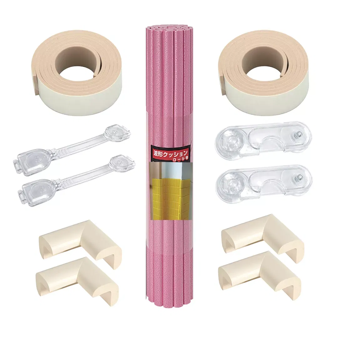 Set protecții copii - Pachet Protectii Pentru Copii, 11 piese, Crem/Roz